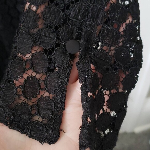 Foxiedox Lace Velvet Sheath Dress Black Sz L - Picture 4 of 10